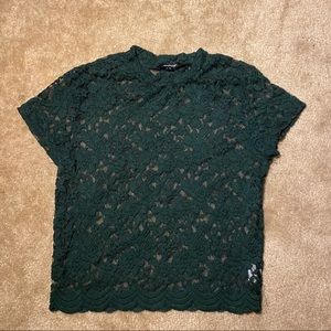 green lace top